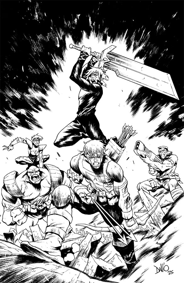 Lost Fantasy #5 Cover J Maxi Dall'o Black & White Youngblood Team-Up Virgin Variant