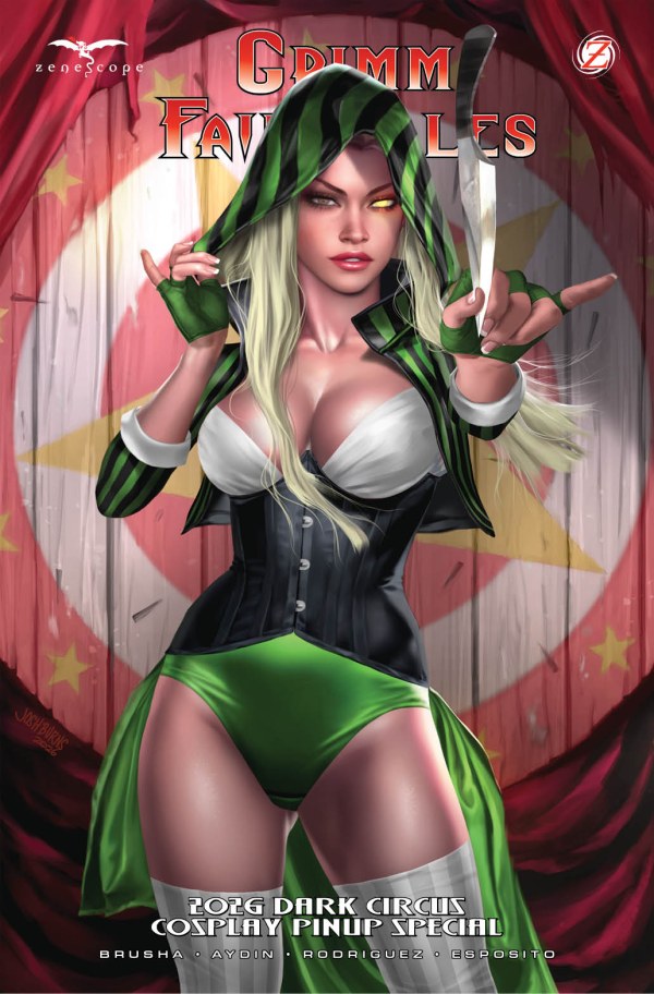 Grimm Fairy Tales: 2026 Dark Circus Cosplay Pinup Special #1 Cover B Josh Burns Variant