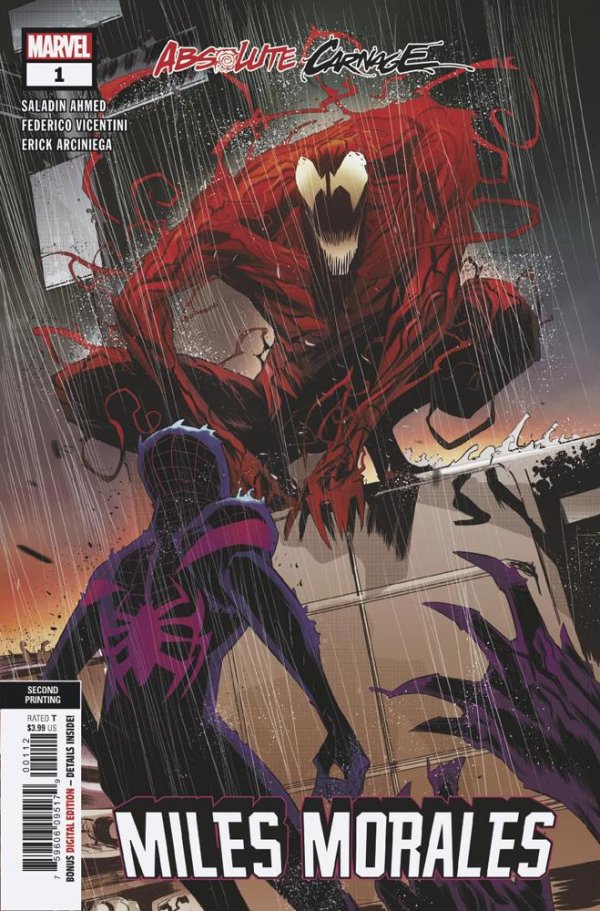 Absolute Carnage: Miles Morales #1 2nd Print Federico Vicentini Cover