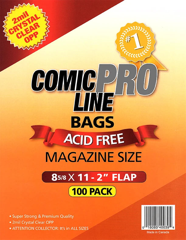 Comic Pro Line Bags - Magazine Size - 100 Pack