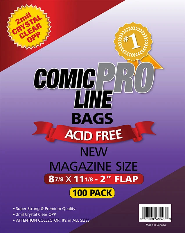 Comic Pro Line Bags - New Magazine Size - 100 Pack