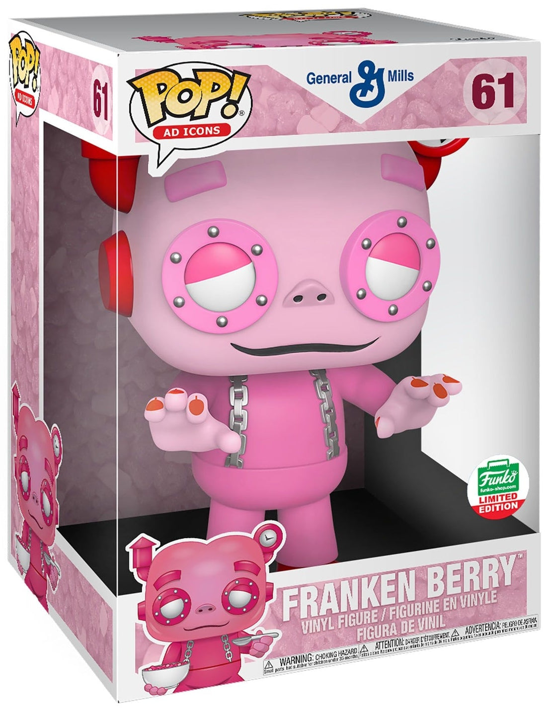 Pop! AD Icons: General Mills Jumbo Franken Berry (Funko Limited Edition) 10"in Vinyl Figure