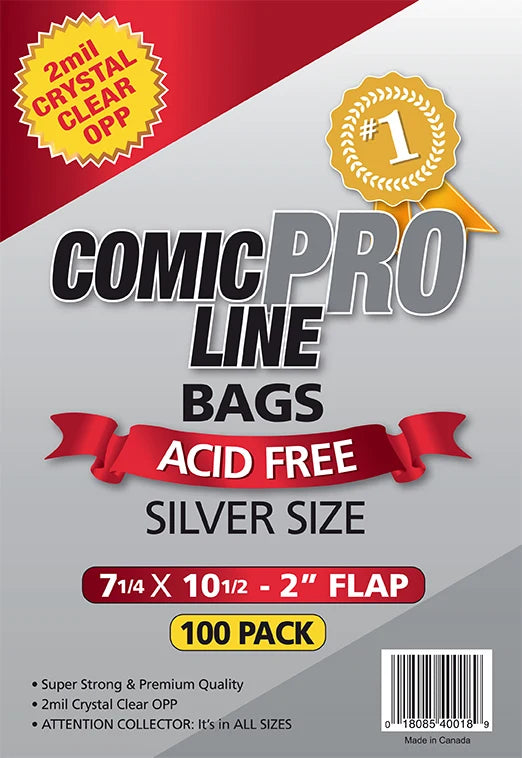 Comic Pro Line Bags - Silver Size - 100 Pack
