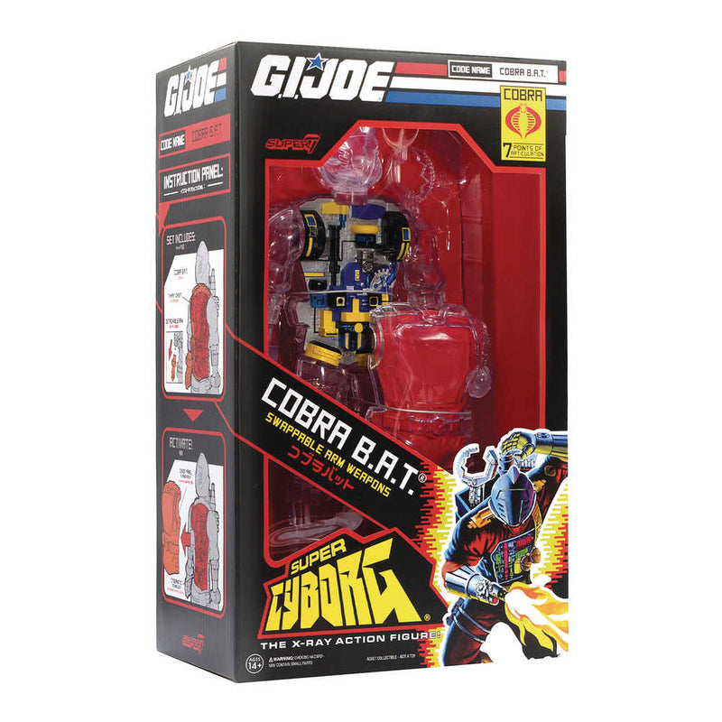 Figura transparente de murciélago Cobra Super Cyborg de GI Joe