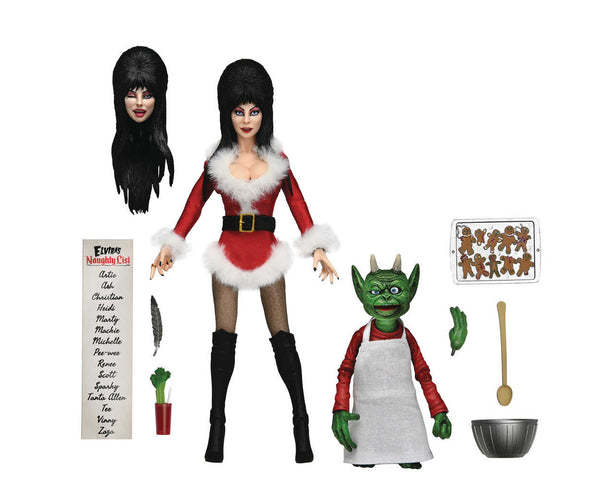 Figurine d'action vêtue de Noël très effrayante Elvira de 8 pouces