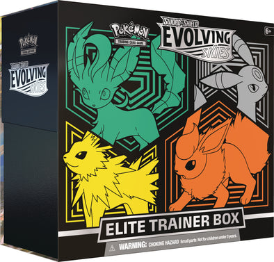 POKEMON - EVOLVING SKIES - ELITE TRAINER BOX - UMBREON, FLAREON, JOLTEON, AND LEAFEON